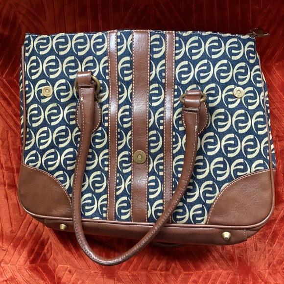 Denim, vegan leather designer Shoulder bag - Picture 4 of 4